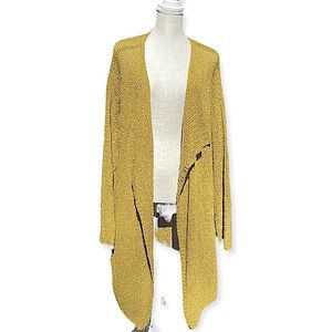 Stitchdrop Chartreuse Flyaway Front Unstructured Longline Cardigan L